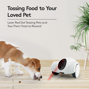 Köpek bakımı kamera dağıtıcı besleyici 1080P Full HD Wifi kamera 360 ° serbestçe hareket 2 yönlü ses App 30 gün uzun bekleme Pet Robot oyuncaklar - Product Image 5