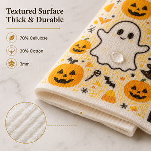 Paño de Cocina Sueco para Halloween, Limpieza del Hogar y Cocina, Venta al por Mayor, 70% Celulosa, 30% Algodón, Paño de Cocina Sueco Ecológico - Product Image 4
