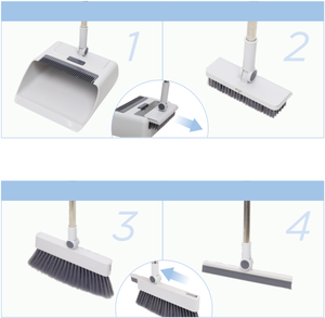 1-ב-4 ניקוי ביתי משולב להגדיר ידית ארוכה קסם dustpan מגנטי אינדוקציה ניקוי מטאטא מברשת מדלי - Product Image 6