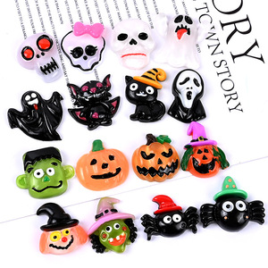 CHENXI New Arrival 100pcs Halloween Black Spider Resin Charms DIY Crafts Decorations for Home Fridge Cup Hairpin Charms - Product Image 2