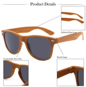 यूनिसेक्स स्क्वायर प्लास्टिक धूप का चश्मा लकड़ी अनाज पैटर्न उच्च गुणवत्ता वाले Uv400 लेंस कस्टम लोगो आरामदायक सूर्य चश्मा छाया - Product Image 4
