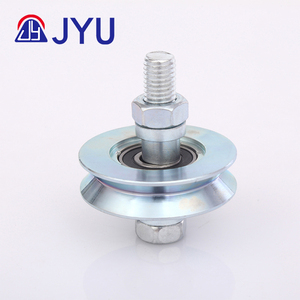 Rodillo de rueda galvanizado de un solo rodamiento universal con perno con ranura U V Y para reemplazo-plateado - Product Image 3