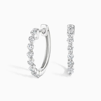 Ensemble de boucles d'oreilles pour femmes avec diamants de laboratoire étincelants, plaqué rhodium, or rose/argent/or, finition métallique fine, détails de pierres brillantes