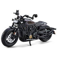 Moto Harley 1:12 moulée sous pression avec ornement de direction de roue avant sonore et lumineuse modèle en métal modèle en alliage de moto