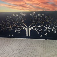Portes modernes en acier inoxydable Design Laser Cut Art Villa Boundary Wall Gate