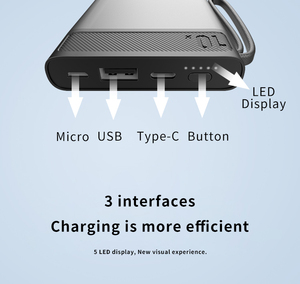 18w Pd tipo-c <span class=keywords><strong>12v</strong></span> uscita cassa in alluminio <span class=keywords><strong>Power</strong></span> <span class=keywords><strong>Bank</strong></span> 10000 Mah - Product Image 5