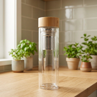 Vaisselle en verre Bailey 400 ml avec infuseur en borosilicate et couvercle en bambou Modèle 100810-1