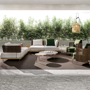 Jardin extérieur Villa hôtel en rotin canapé <span class=keywords><strong>Patio</strong></span> tous temps étanche ensemble cour balcon teck loisirs meubles - Product Image 6