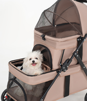 Poussette pour animaux de compagnie multi-animaux, double couche, taille moyenne, détachable, pour chien et chat, légère, pliable, chariot pour animaux de compagnie d'extérieur, vente en gros