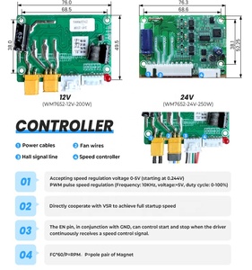 Ổn định <span class=keywords><strong>24V</strong></span>-250W không chổi than hội trường cảm biến DC điều khiển của máy thổi gió - Product Image 6