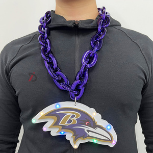 Dây chuyền nhiều lớp bằng xốp, kiểu dáng lớn, logo 3D của các đội thể thao bóng đá, bóng chày, thể thao khác - Product Image 1