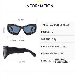 Lunettes de soleil tendance 2025 pour hommes, monture large argentée, protection UV400, style Y2K, lunettes de soleil œil de chat pour femmes - Product Image 6