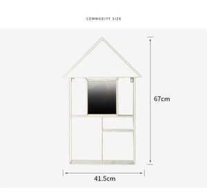 Moderne Nordique En Métal Fixé Au Mur de Fil De Forme De <span class=keywords><strong>Maison</strong></span> <span class=keywords><strong>Étagère</strong></span> Flottante avec Miroir Et Crochets pour Salle De Bain Chambre Salon Hôtel - Product Image 6