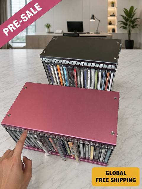 Vintage Elegant Metal CD Disc Storage Rack Stackable Desktop DVD Blu-ray Organizer Stylish  Audio Collection Storage Box