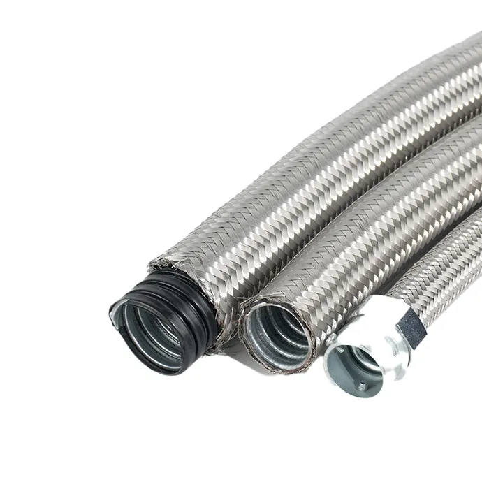 High temperature resistant woven braided conduit Outer stainless steel corrugated hose with PVC coating Galvanized steel