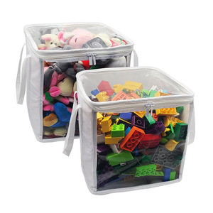 กล่องบรรจุภัณฑ์พีวีซีใสแบบมีซิปพร้อมโลโก้สั่งทำ กล่องเก็บของเล่นเด็กแบบโปร่งใส กล่องเก็บของทรงลูกบาศก์สำหรับเด็ก - Product Image 1