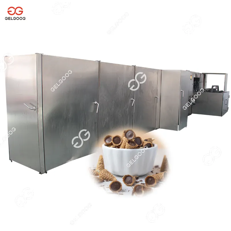 Machine à cornets gaufrés roulés automatiques, cornets de crème glacée croustillants, machine à mordre les cornets de chocolat