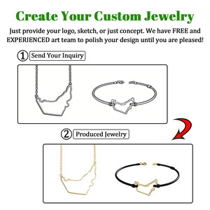 Collares y Pulseras Personalizados con Mapa de los Emiratos Árabes Unidos, Joyería de Aleación Metálica para Turismo, Accesorios Culturales de Oriente Medio, Fábrica Certificada para Grandes Marcas - Product Image 2