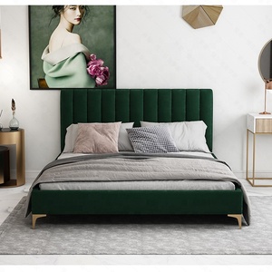 <span class=keywords><strong>Lit</strong></span> en velours avec branches en métal doré, design moderne, élégant, forme Queen Size - Product Image 3