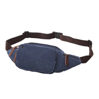 Sac banane unisexe décontracté en toile, forme tonneau, couleur unie, imperméable, vintage, avec fermeture éclair, tendance, portable, pour voyage, durable et souple