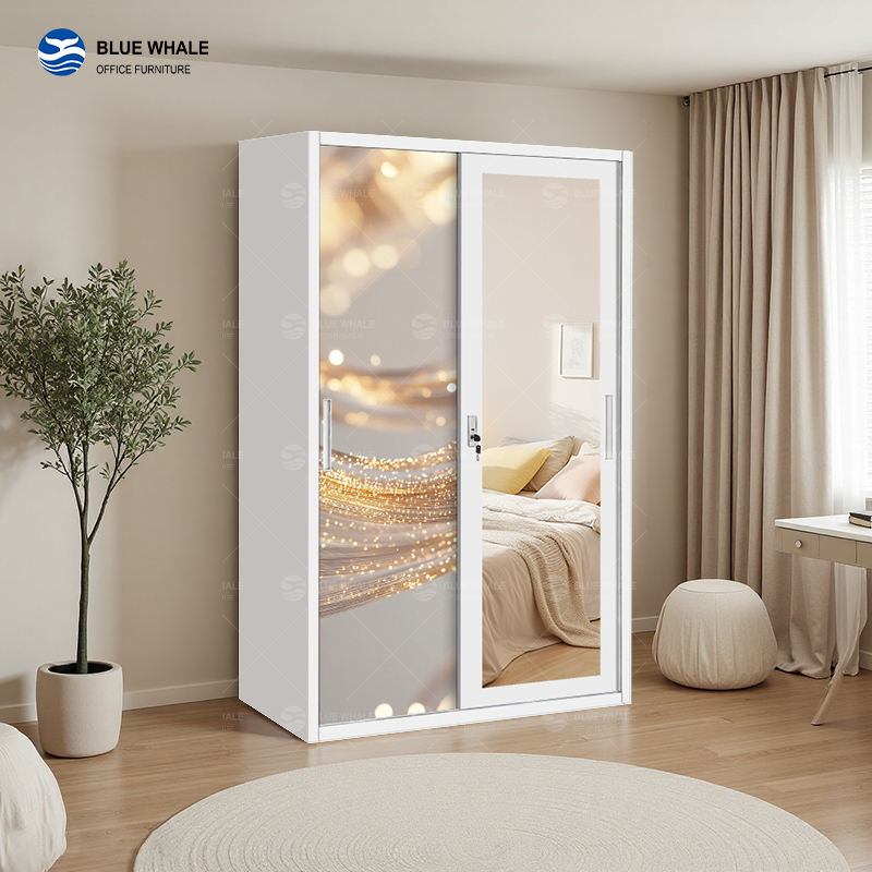 ตู้เสื้อผ้า 2 ประตู พร้อมกระจก