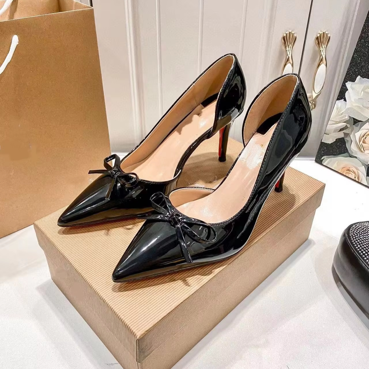 Luxury Designer Genuine Leather High Heels Top Quality Summer Fashion Wedding Women Sexy Shoes Leather Sandal Hot Sell