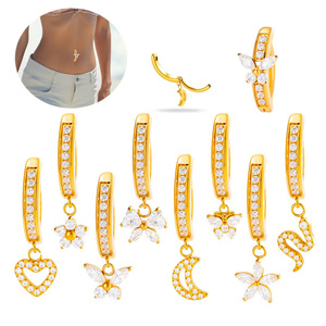 HENGSEN impermeable al por mayor titanio Piercing Beachy joyería ASTM F136 titanio joyería CZ colgante ombligo anillos - Product Image 1
