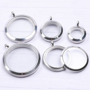 Acier inoxydable Mémoire vivante Flottant Médaillon Pendentifs Verre clair Photo Enfant Pendentif pour la main DIY Bijoux Accessoires - Product Image 1