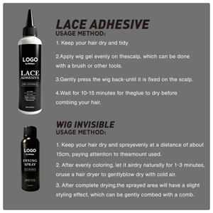 Colle pour perruque en dentelle imperméable <span class=keywords><strong>à</strong></span> tenue forte, invisible, sans trace, adhésif capillaire 150ml, étiquette personnalisée OEM, vente en gros - Product Image 2