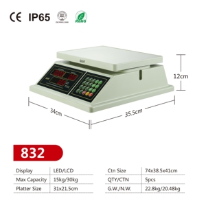 Độ Chính Xác Cao Trái Cây Có Trọng Lượng Quy Mô Không Thấm Nước Hai Mặt Hiển Thị Giá Tính Toán Quy Mô Cho Các Loại Rau - Product Image 3