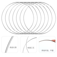 HY Anneau en fer plaqué argent, cadre circulaire DIY pour couronne, ornement en métal, décoration de table de dessert, décoration de Noël