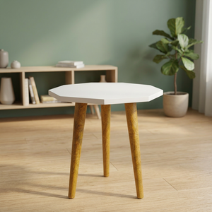 Modern Designer Wooden <b>Coffee</b> <b>Table</b> Octagonal Shape Natural Solid Wood <b>Legs</b> Living Room Furniture Eco-Friendly Handmade Bedroom - Product Image 6