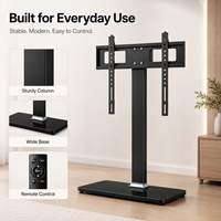 Soporte de TV Eléctrico Moderno con Altura Ajustable y Base Giratoria, Compatible con Televisores de 32 a 70 Pulgadas, hasta 90 Libras, para Sala de Estar y Uso en Exteriores