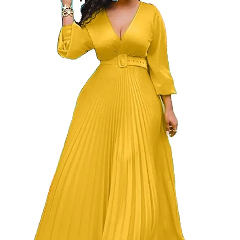 Vestidos longos femininos plus size, vestidos amarelos de manga comprida, estilo africano, plus size, gordura