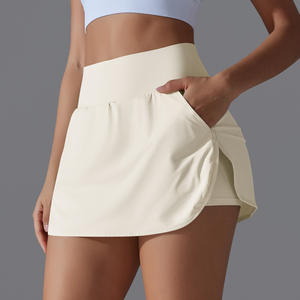 Ventes chaudes, jupe de sport plissée à taille haute personnalisée, légère, pour la danse, l'entraînement, le <span class=keywords><strong>tennis</strong></span>, pantalon de sport, short avec poches - Product Image 3