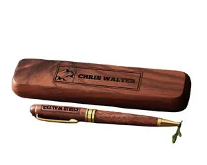 Custom Monogrammed Wood Pen Set Personalized Business Pen Holder Graduation Gift Ideas Wood Engraved Pen