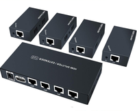 Séparateur HDMI 1x4 vers 4 récepteurs, extension de câble HD 1080P, 60m sur UTP, RJ45 Cat5e, Cat6, 1 transmetteur à 4 récepteurs, Super qualité