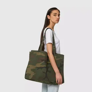 Camo Shopper beach Tote Bags riciclare materiale RPET shopping personalizzato tela borse in cotone riciclato