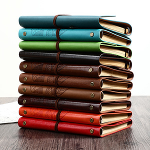 A6 cuaderno creativo papelería diario de viaje hojas sueltas cuaderno de hojas retro Tapa dura cubierta de cuero PU - Product Image 4