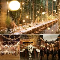 Batteriebetriebene Lichterkette 200 LED Weihnachts-Glitzerlichterkette für Schlafzimmer, Girlande, Innenbaum, Kranz