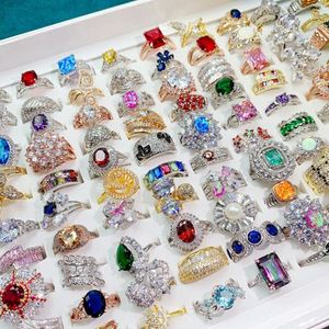 Exaggerated Micro Pave Colorful Zircon Fashion Luxury Retro Gems High Quality Mix <b>Cheap</b> <b>Ring</b> Wholesale Women <b>Rings</b> in Bulk - Product Image 3
