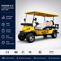 Voiturette de golf électrique 4+2 6 places, moteur AC 4,0 kW, frein à double circuit breveté, suspension MacPherson, capacité de montée de 25 %, autonomie de 80-100 km
