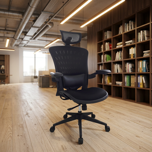 Modern Ergonomic Mesh Executive Office Chair with Adjustable Armrest and Fixed Headrest Swivel for Home Office Use - Product Image 2