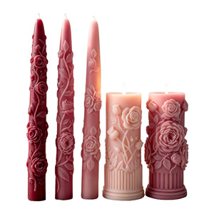 DIY Long Rod <b>Candle</b> Rose Relief Silicone Mold <b>Valentine</b>’s Day Gifts Aroma <b>Candle</b> Molds Floral Cylinder <b>Candle</b> Making Supplies - Product Image 1