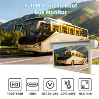 Écran LCD de plafond HD 18,5 pouces en gros, TV USB HDMI 2 vidéo, pliable, rabattable, moniteur de toit 12V pour voiture, fourgonnette, bus