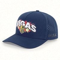Casquette de golf 5 panneaux personnalisée, anti-transpiration, avec trous découpés au laser, en spandex, ajustable, avec patch en caoutchouc, durable pour le jeu