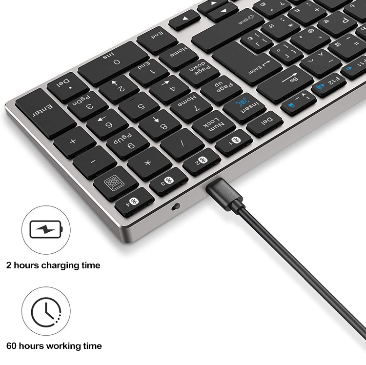 Новый стильный эргономичный портативный тонкий алюминиевый сплав qwerty bt клавиатура