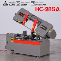 Scie à ruban hydraulique compacte HUOXIAN personnalisée, semi-automatique, pour la découpe de tôles d'acier et de profilés en aluminium, moteur 2,2 kW, multifonctionnelle