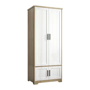 White Modern Wood Bedroom Furniture Clothing Clothes Storage Organizer Closet Wardrobe