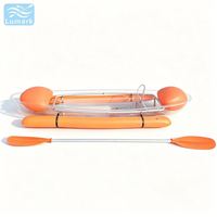 Kayak transparent en cristal coloré avec sac flottant latéral et pagaie double pour la pêche, personnalisé de Chine, Lumark, incassable